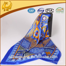 Высокое качество индейки цифровые печатные twill шелковые шарфы 90 * 90 см